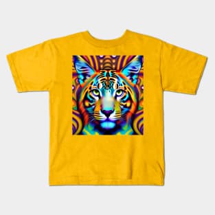 Kosmic Kitty (25) - Trippy Psychedelic Cat Kids T-Shirt
